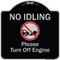 Signmission Designer Series-No Idling Please Turn Off Engine With Graphic, 18" x 18", BS-1818-9829 A-DES-BS-1818-9829 - alternate 1